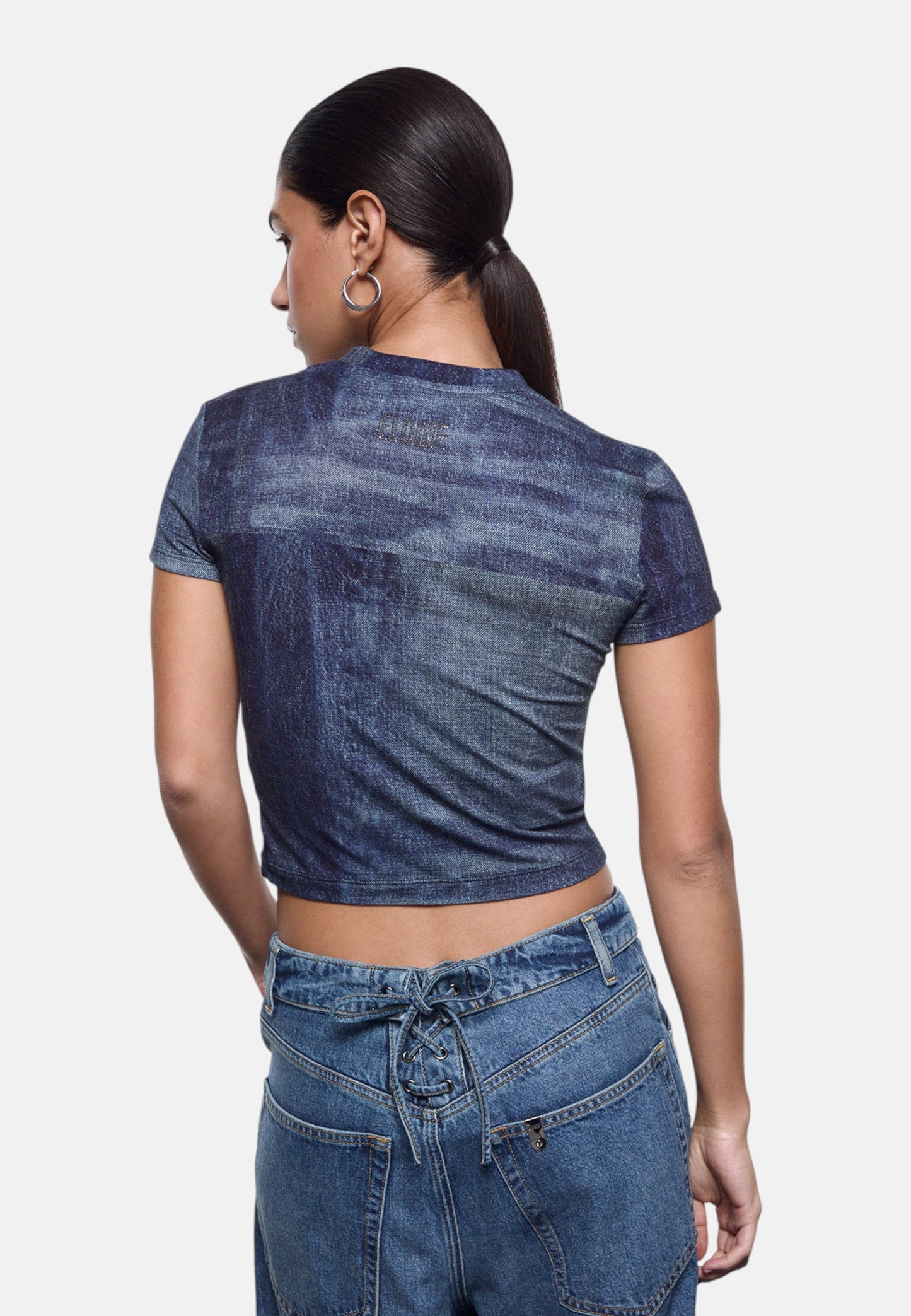 T-Shirt Manica Corta Donna Liu Jo Effetto Denim Liu Jo feat ELODIE UA6502J1624