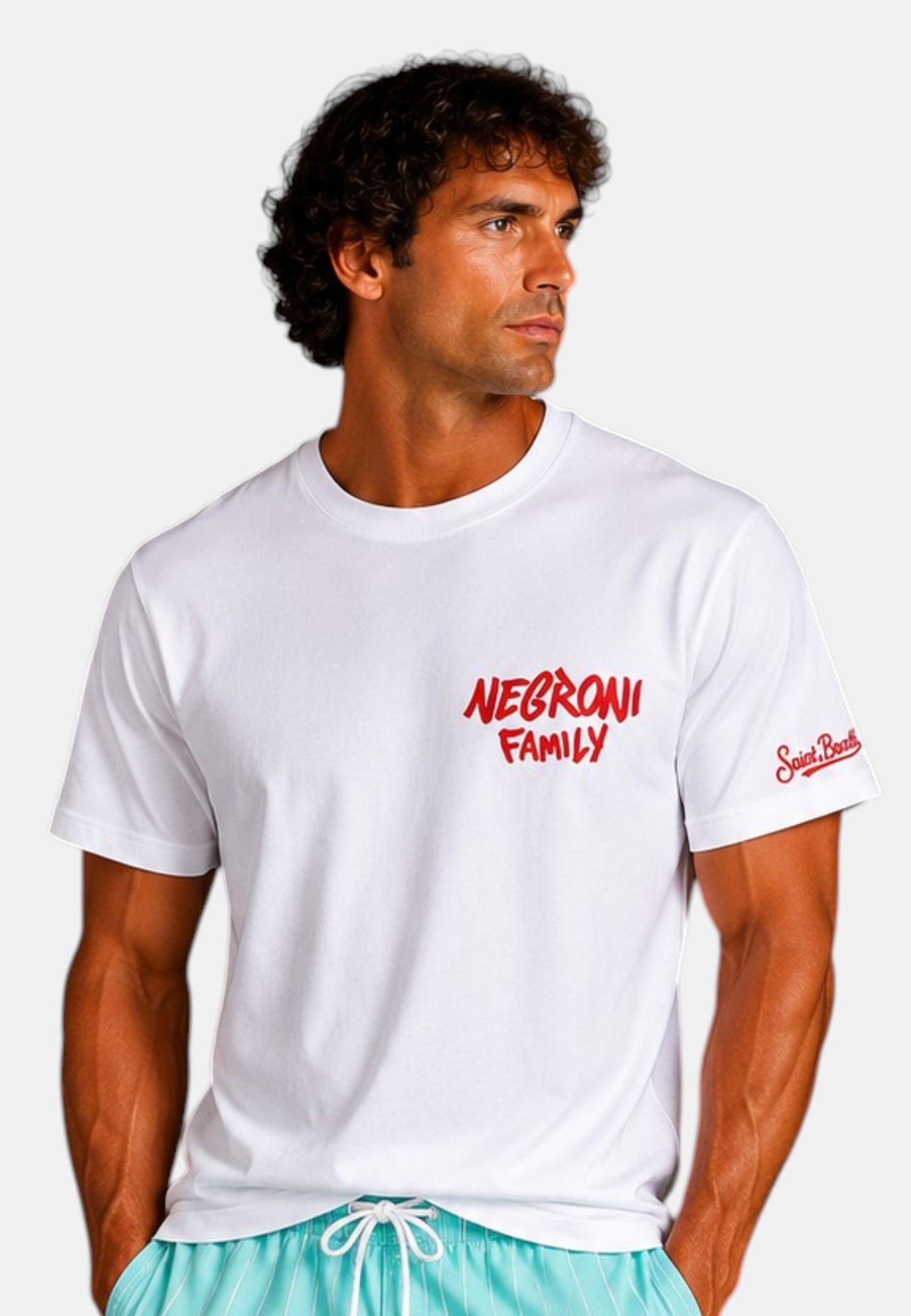 T-Shirt Manica Corta Uomo Mc2 Saint Barth Stampa/Ricamo Fronte E Retro Cpt Negroni Portland PRL0002