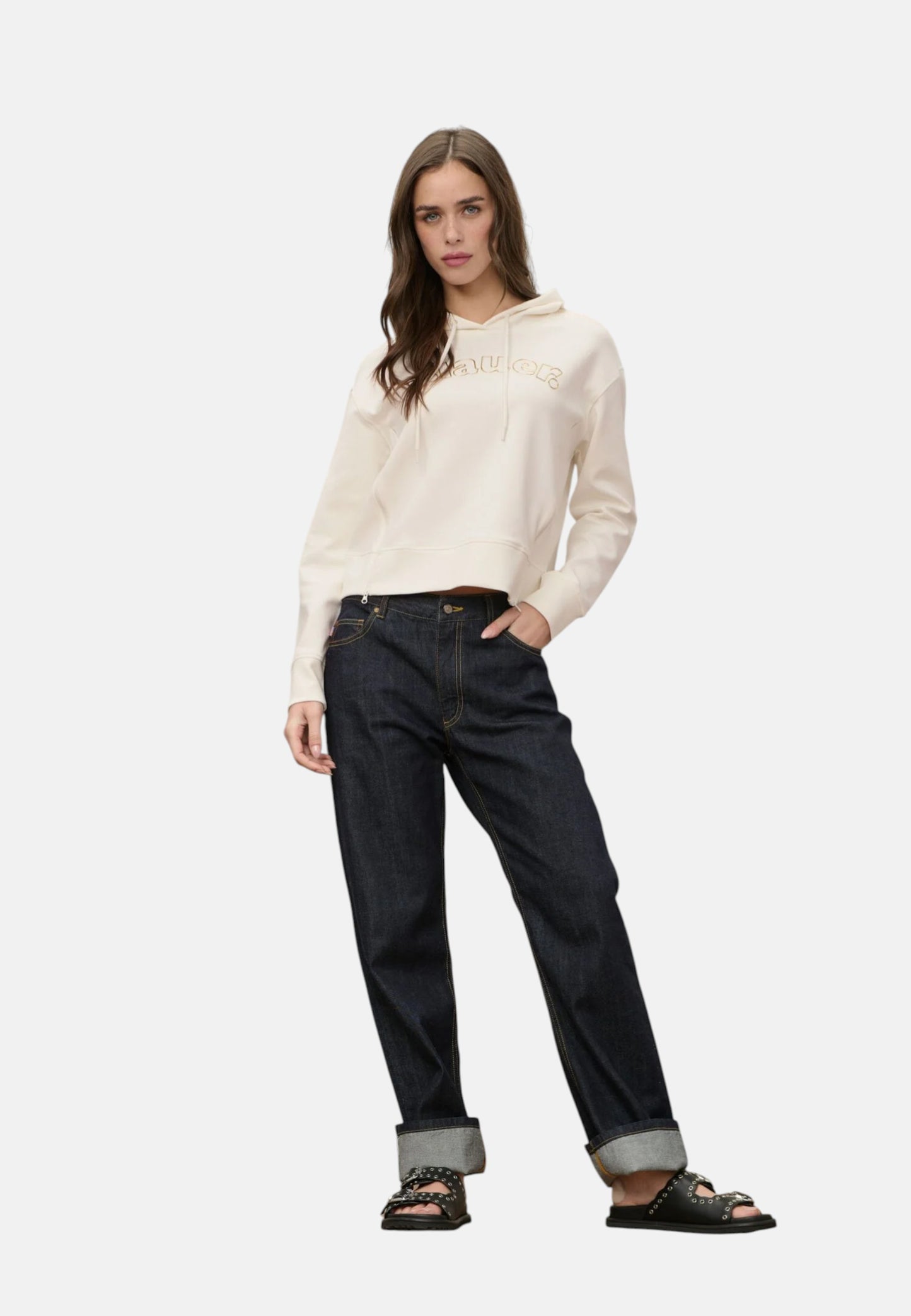 Felpa Con Cappuccio Donna Blauer  Fayette 26SBLDF08057