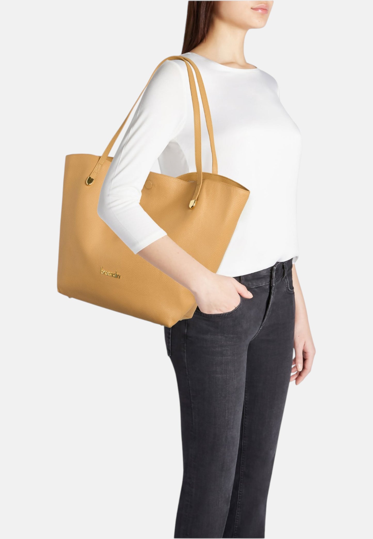 Borsa A Spalla Donna Braccialini Shopping In Pelle Ariel B19031PP