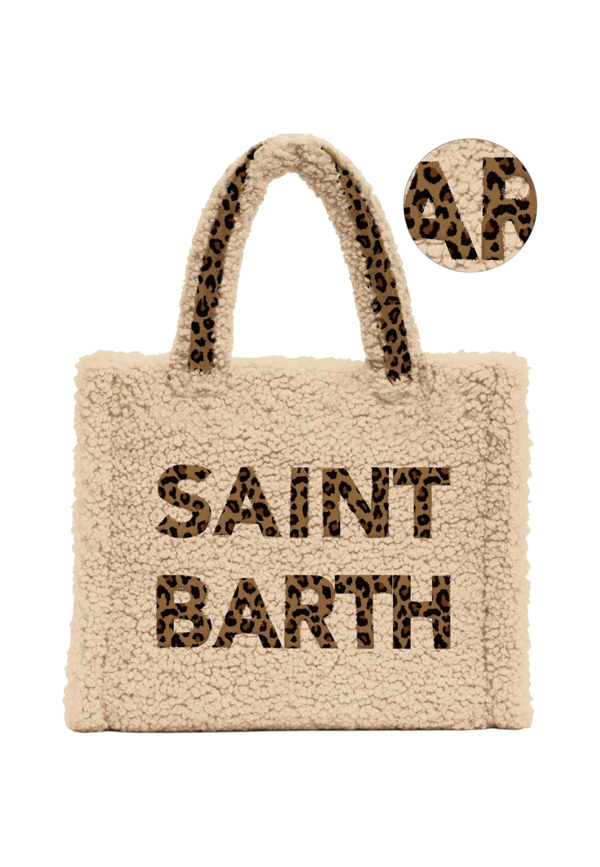 Borsa A Spalla Donna Mc2 Saint Barth Logo Sul Davanti, Doppi Manici, Il Logo Saint Barth Sul Davanti Vanity Teddy VANI042-MAXI-LOGO-LEOPARD