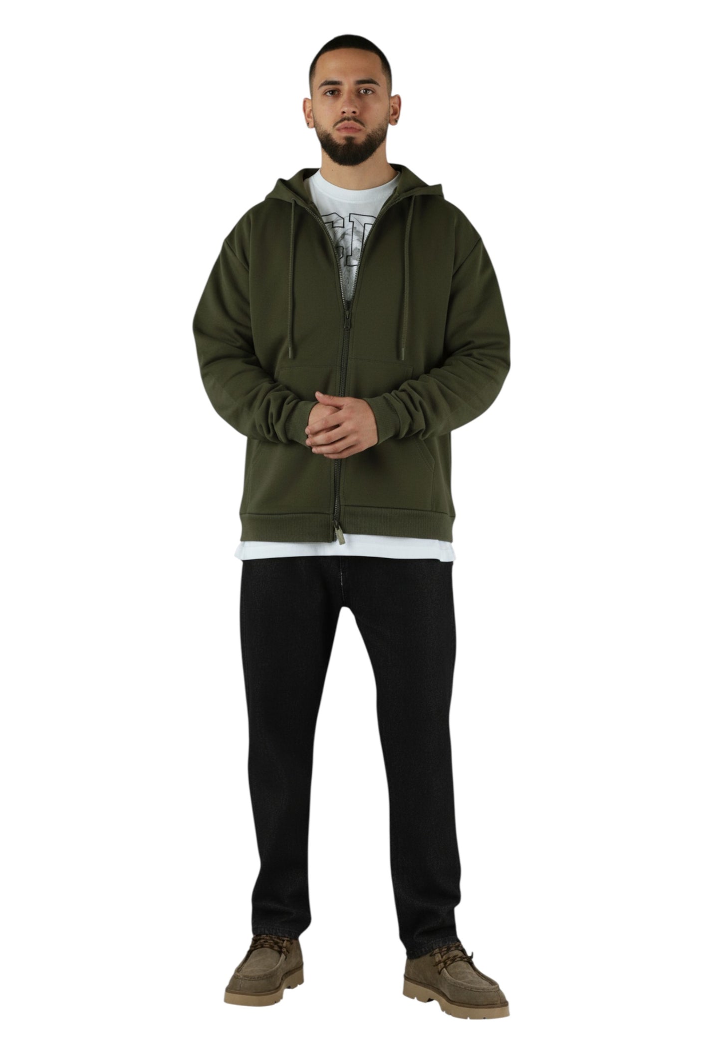 Felpa Con Zip Uomo Gcds Con Cappuccio Logo Tape  B2EM1900JD1
