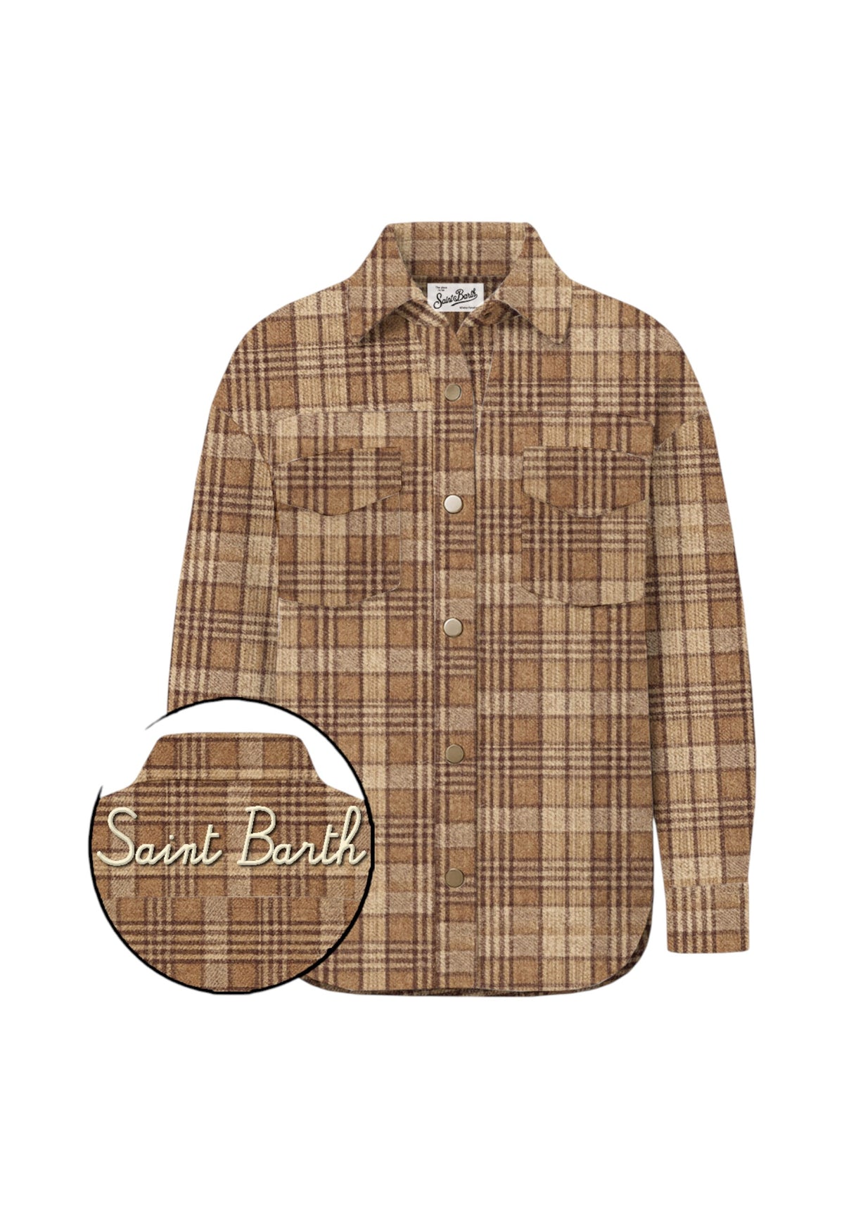 Camicia Manica lunga Donna Mc2 Saint Barth Colletto, Chiusura Con Bottoni, Fantasia Tartan Cambry Flannel GMY0001-TARTAN