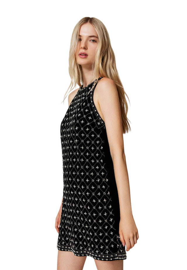 Vestito Corto Donna Twinset Scollo Americana Ricamato  242TT2241