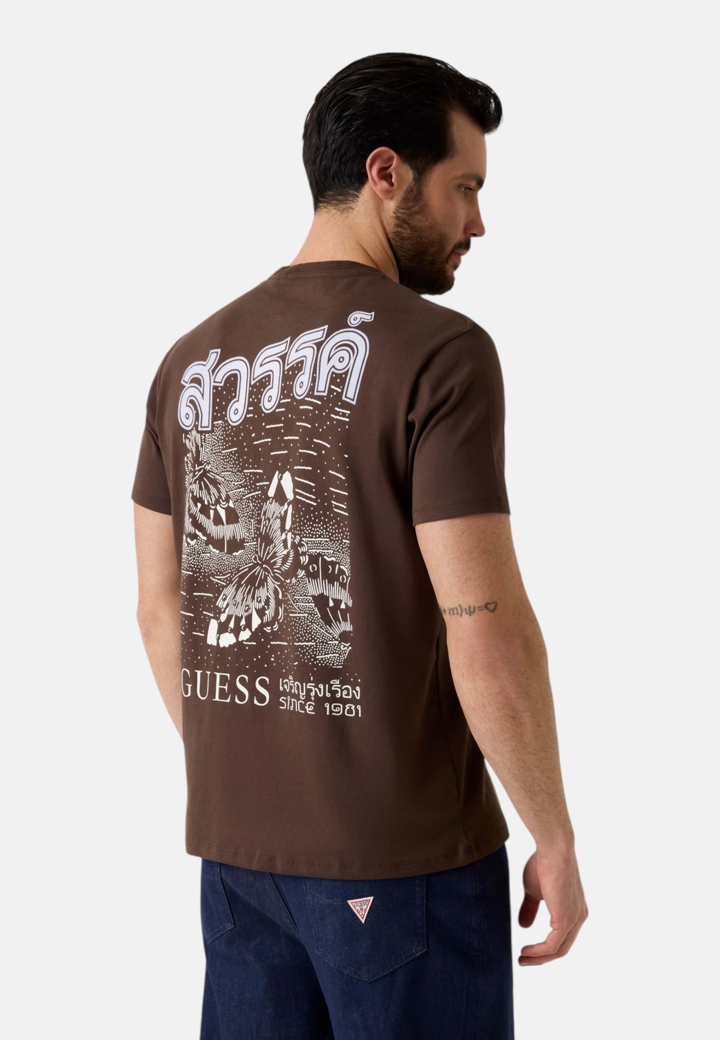 T-Shirt Manica Corta Uomo Guess  Paradise Butterfly M6GI35K3316