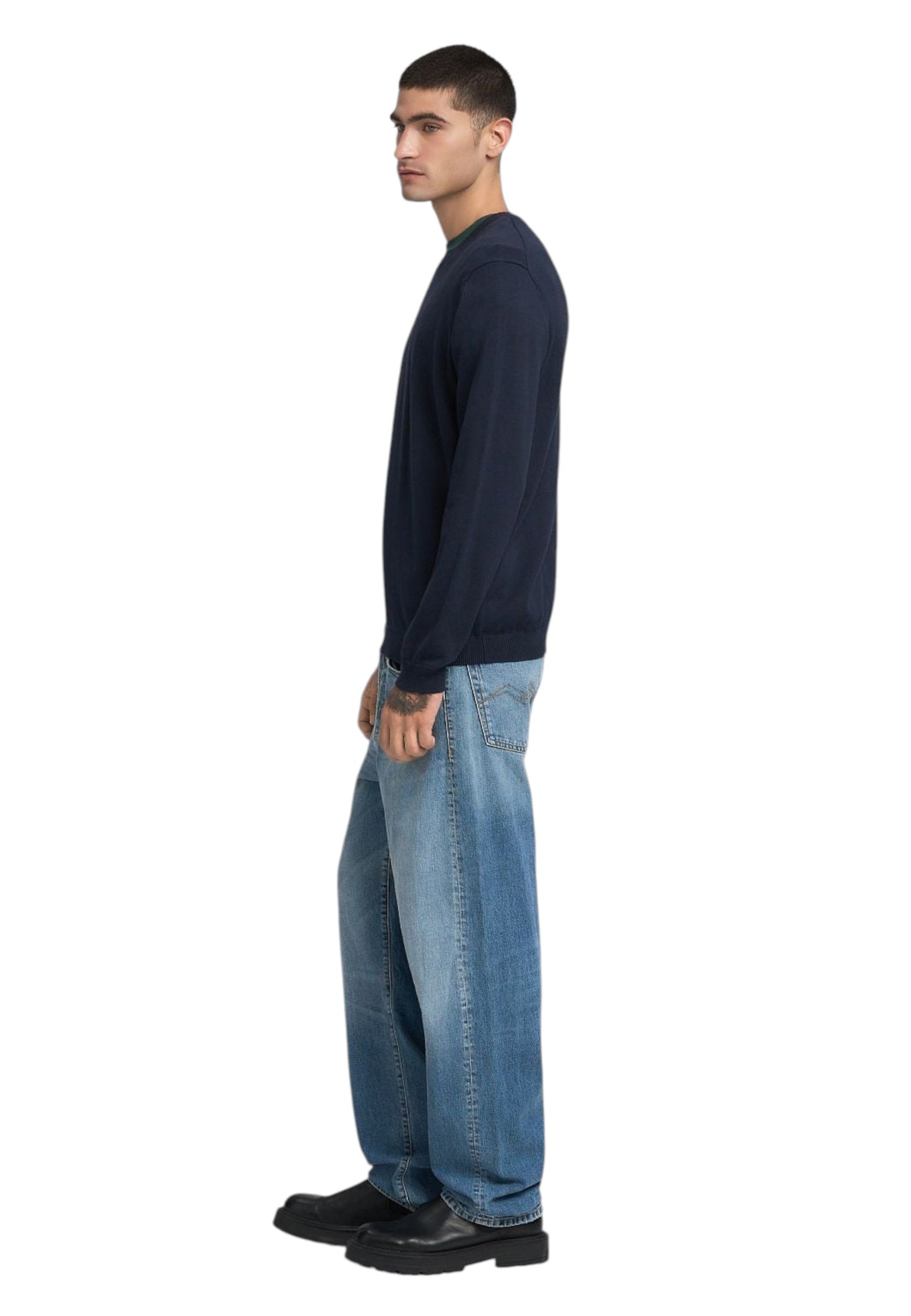 Maglia A Girocollo Uomo Replay Con Ricamo R  UK4851.000.G22578