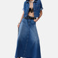 Gonna Lunga Donna Liu Jo In Denim Fluido  UA6171D0319
