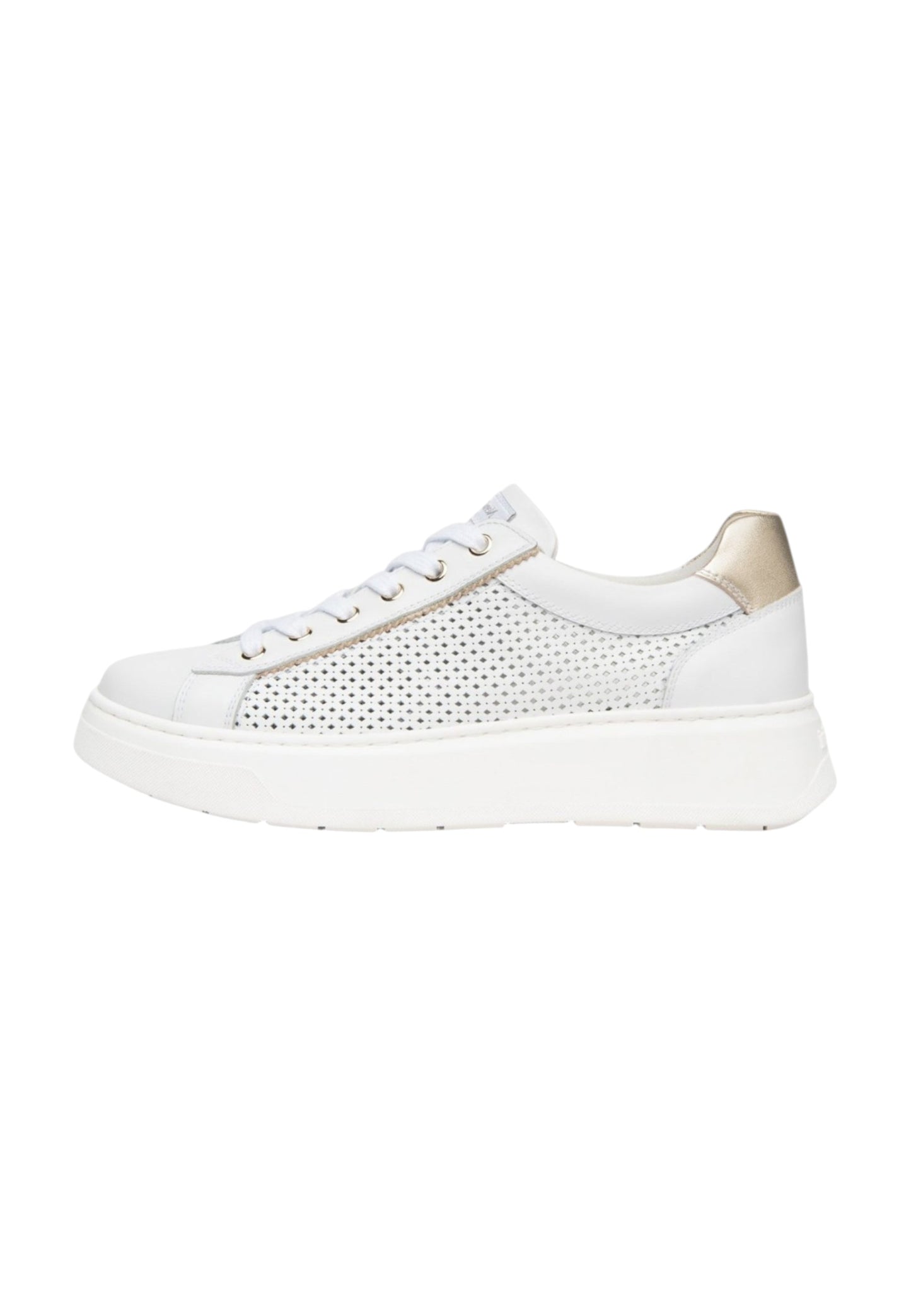 Sneakers Basse Donna Nero Giardini In Pelle Con Inserti Laterali Traforati  E615274D