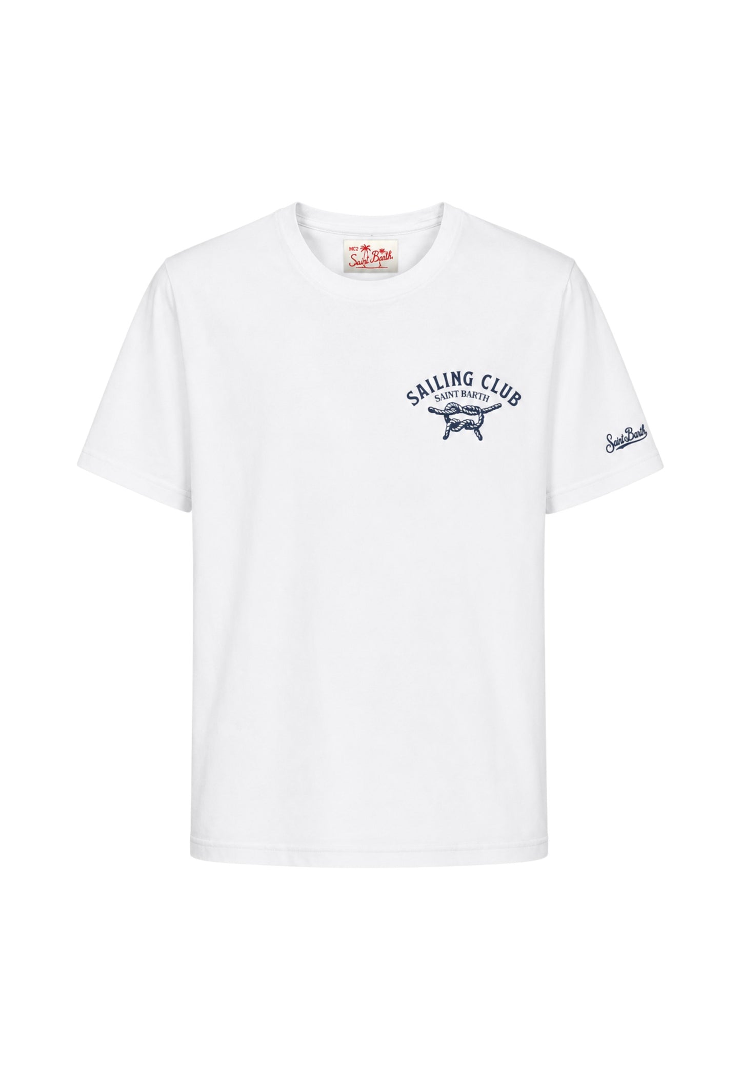 T-Shirt Manica Corta Uomo Mc2 Saint Barth Stampa/Ricamo Fronte E Retro Sb Sailing Regatta Portland PRL0002