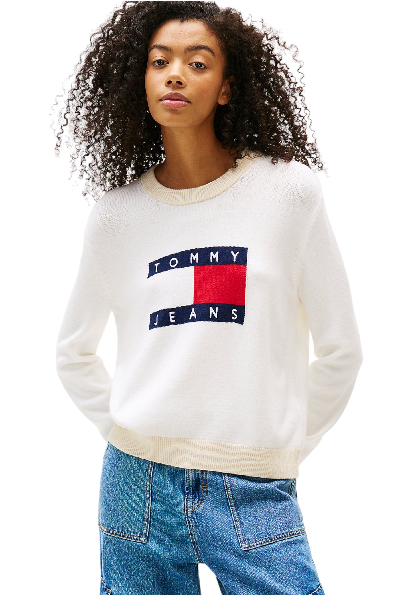 Maglione A Girocollo Donna Tommy Jeans  Tjw Clrblckflag DW0DW20970