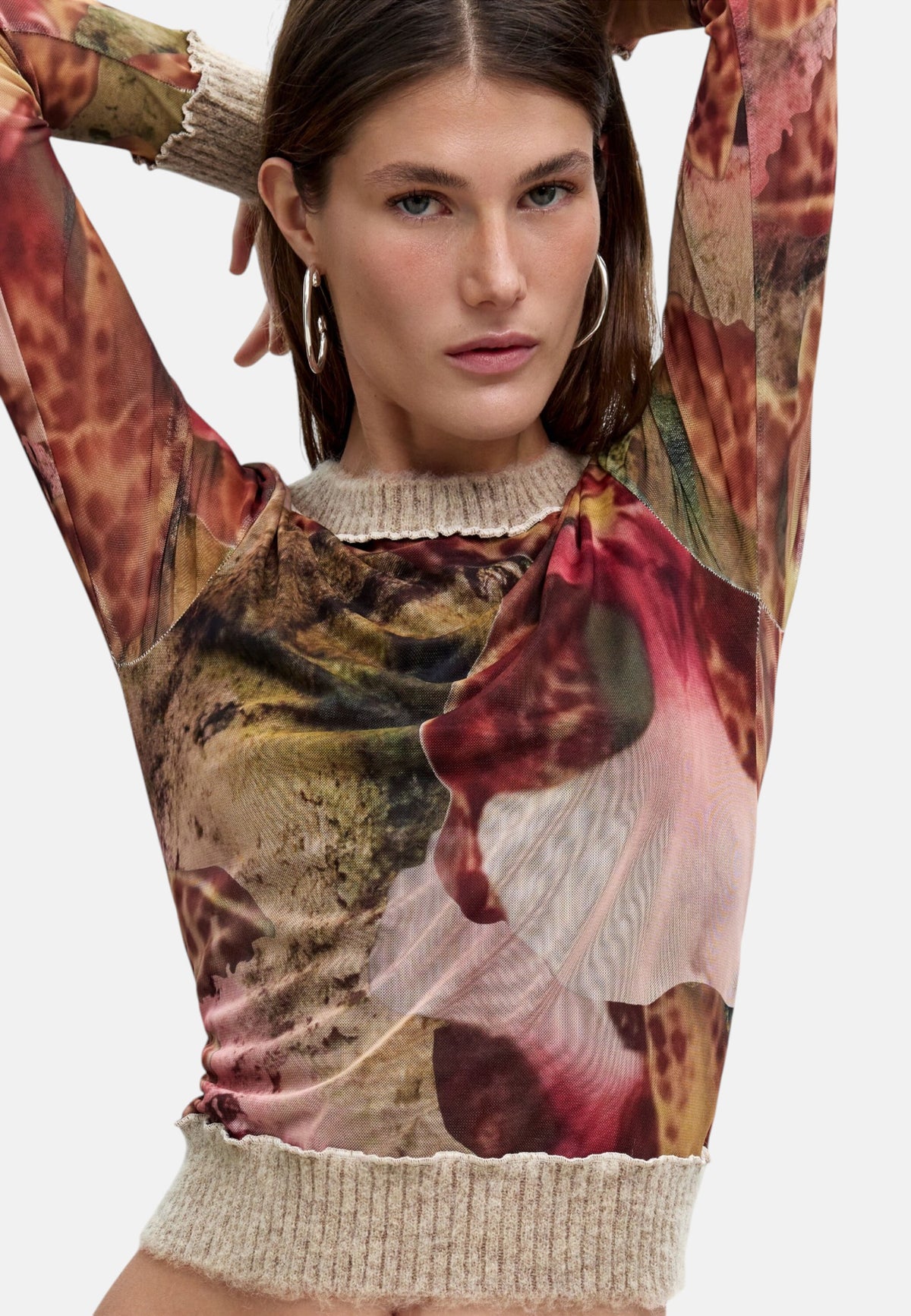 T-Shirt Manica Corta Donna Desigual  Ts Orchids Lacroix 26WWTK22