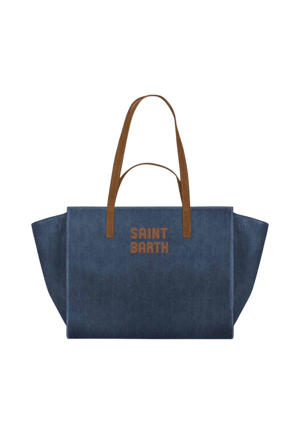 Borsa A Spalla Donna Mc2 Saint Barth Logo Sul Davanti, Il Logo Saint Barth Sul Davanti Jour Bag Midi JOBAM01-SUEDE-DENIM-DARK
