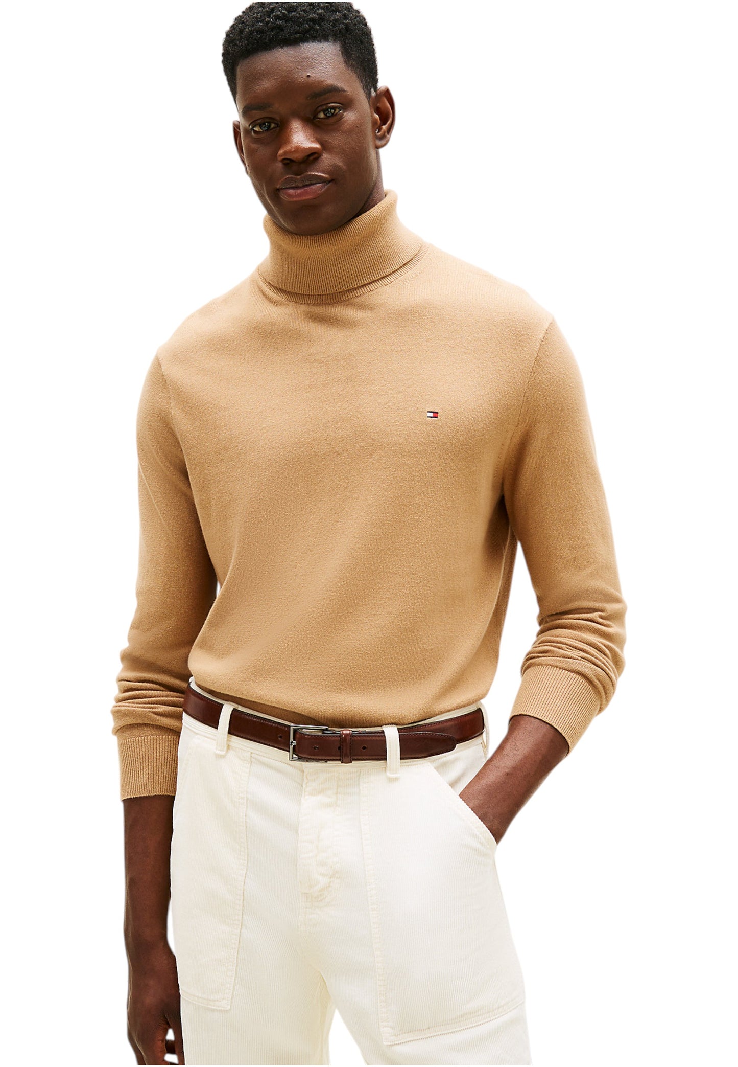 Maglione Collo Alto Uomo Tommy Hilfiger Organic Cotton Cashmere Pima MW0MW28048