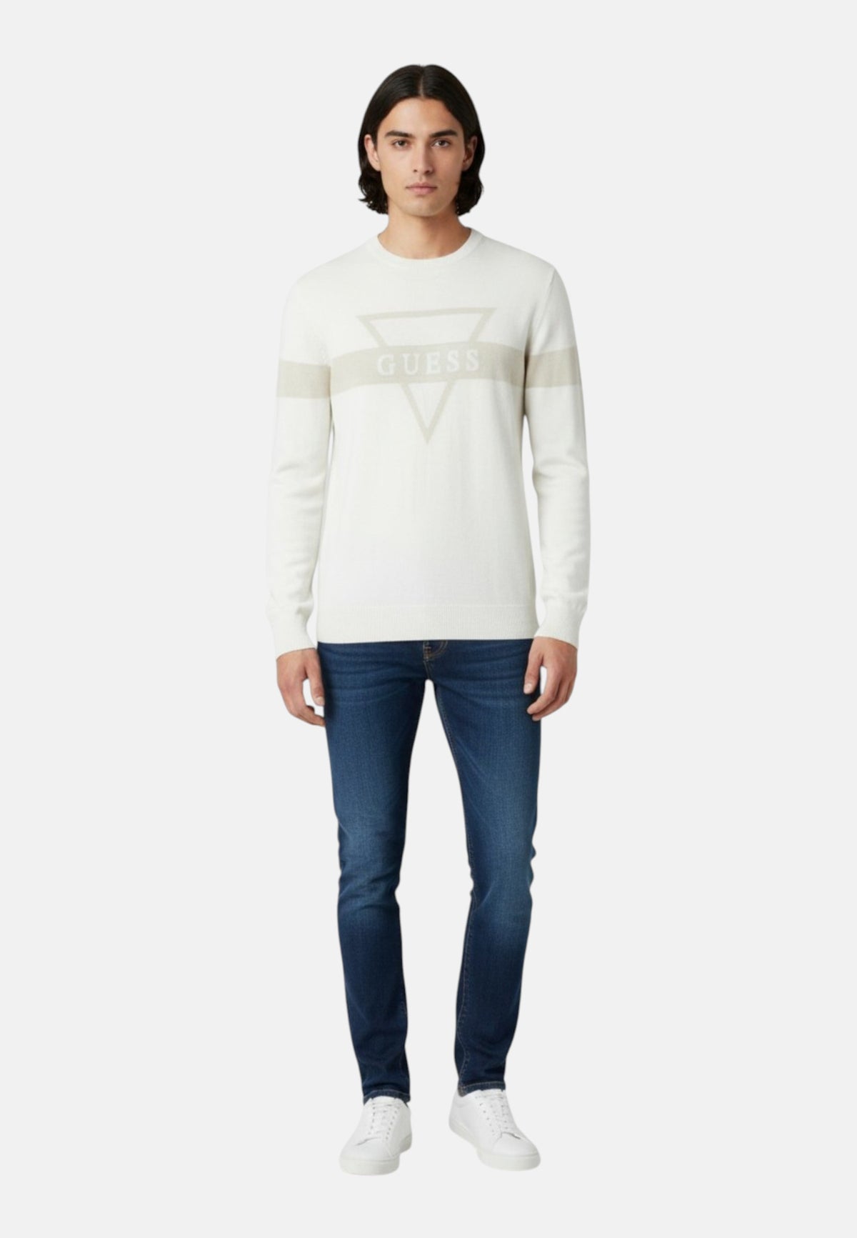 Maglione A Girocollo Uomo Guess Jacquard, Logo Mark M6YR09Z0914