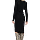 Vestito Midi Donna Liu Jo Drappeggiato Con Dettaglio Gioiello Con Perla  CF5365J4958