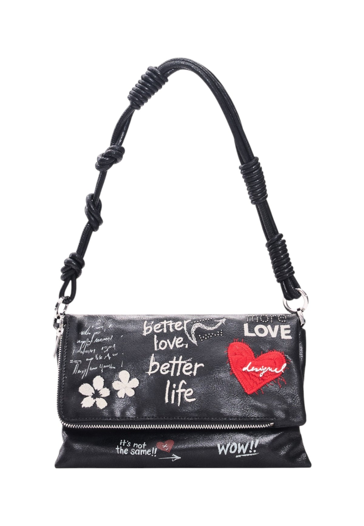 Borsa A Spalla Donna Desigual Medio, Effetto pelle, Motivo grafico, Con patta Wow Murano 26WAXP39