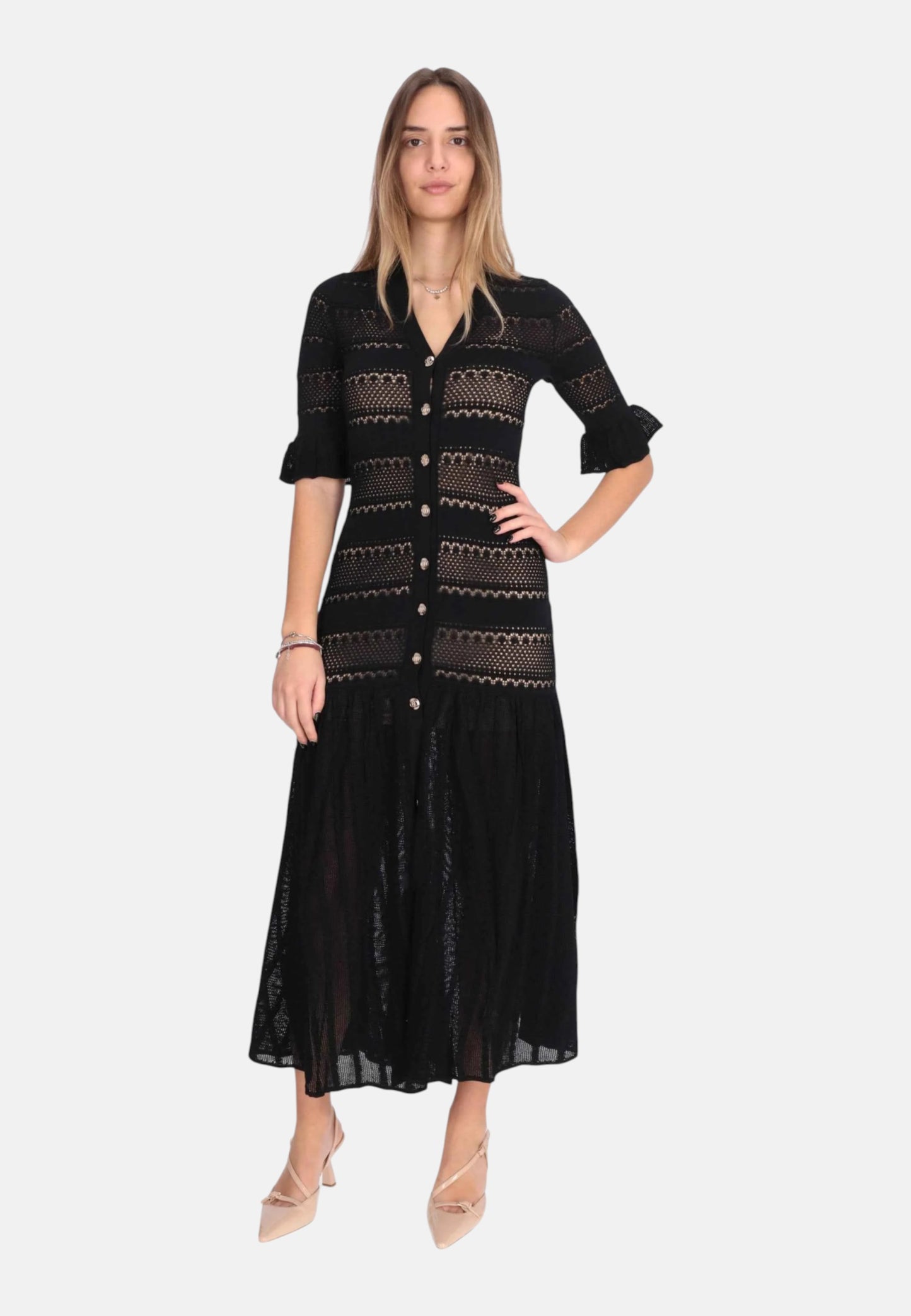 Vestito Lungo Donna Liu Jo In Maglia Eco Line CA6242MS55N