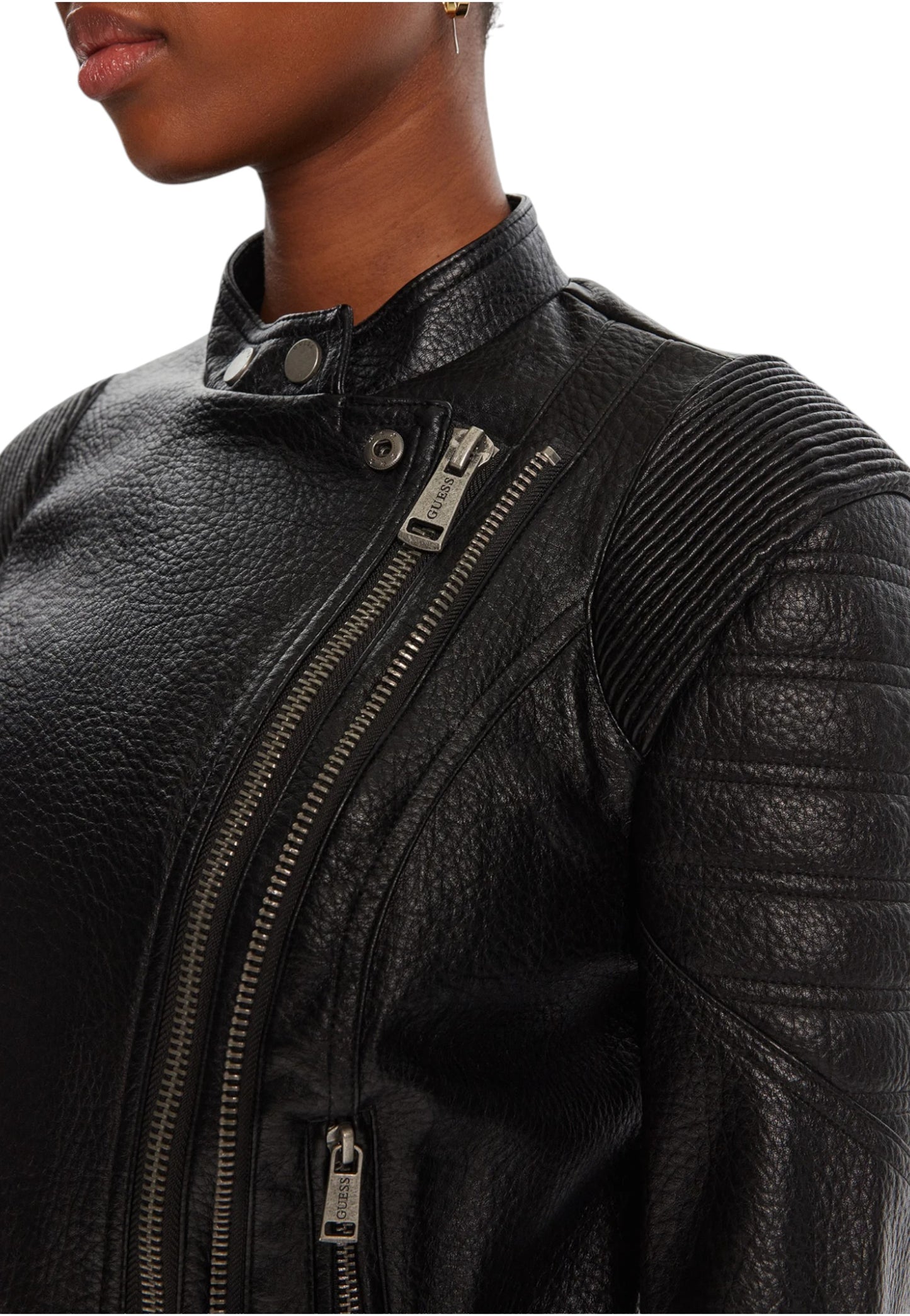 Giacca In Pelle Sintetica Donna Guess Stitched Jeannine W5YL19WHDS0