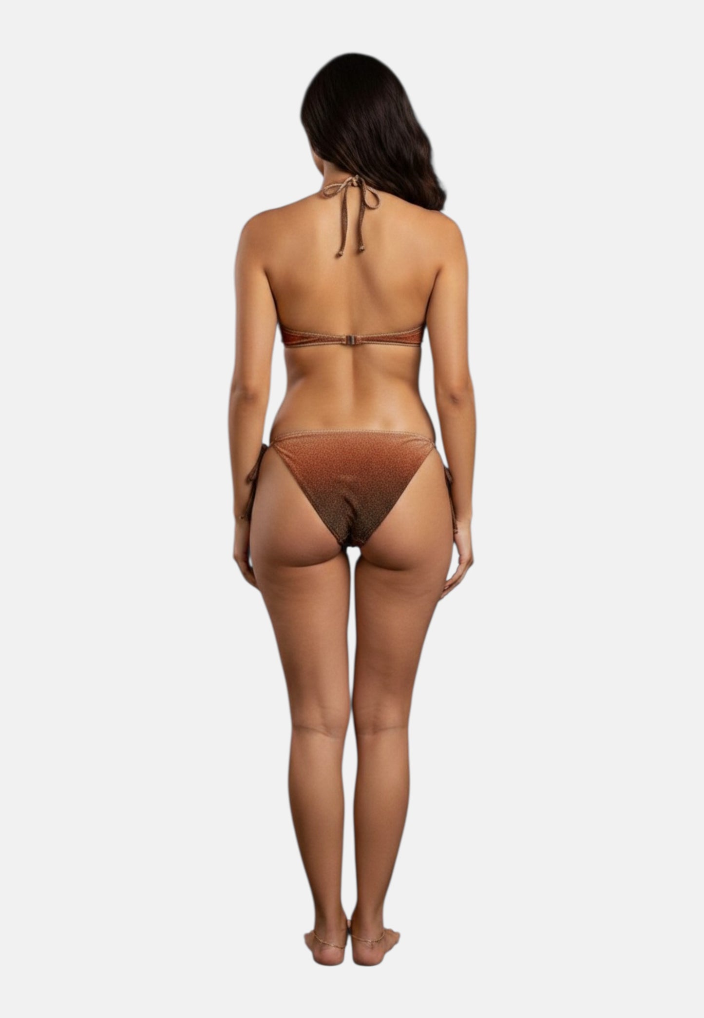 Bikini 2 Pezzi Donna Mc2 Saint Barth Triangle Leah + Slip Virgo, Finiture Overlock Lurex Degrade Gold Levyne Overlock LVY0002