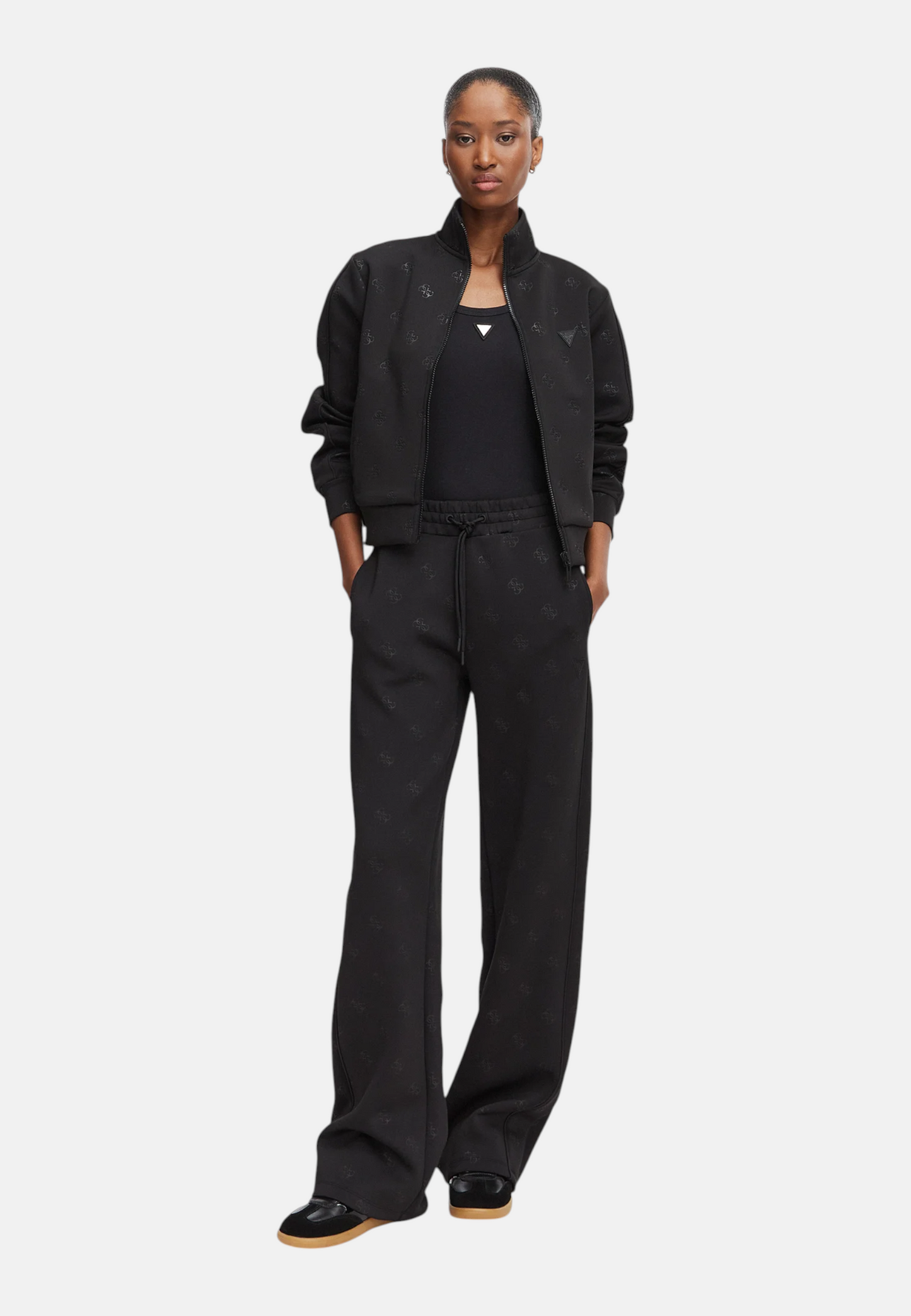 Felpa Con Zip Donna Guess Logo 4G Calista V6YQ12K4297