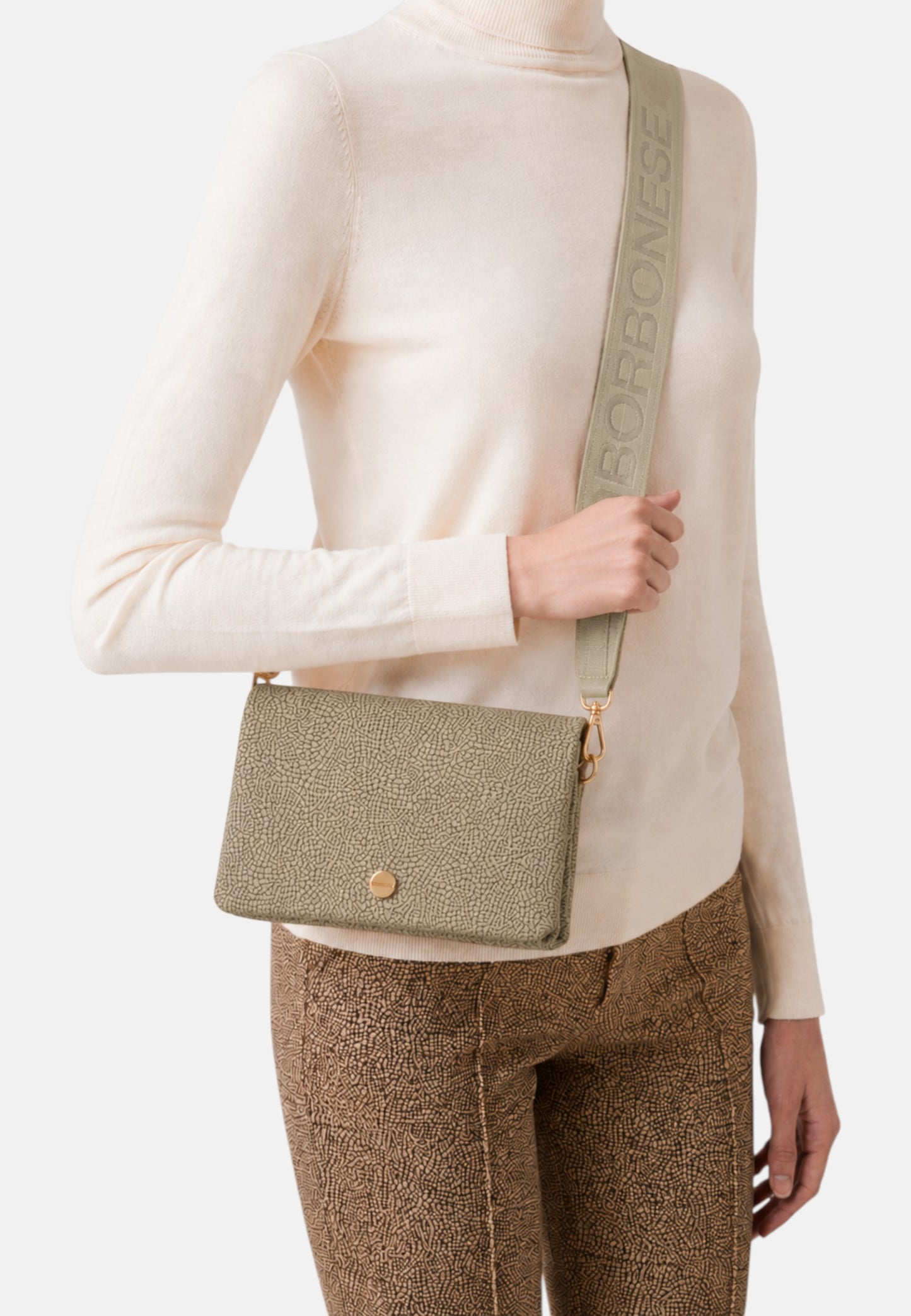 Borsa A Tracolla Donna Borbonese Mini Porta Telefono Vite Coated Op 9202350193