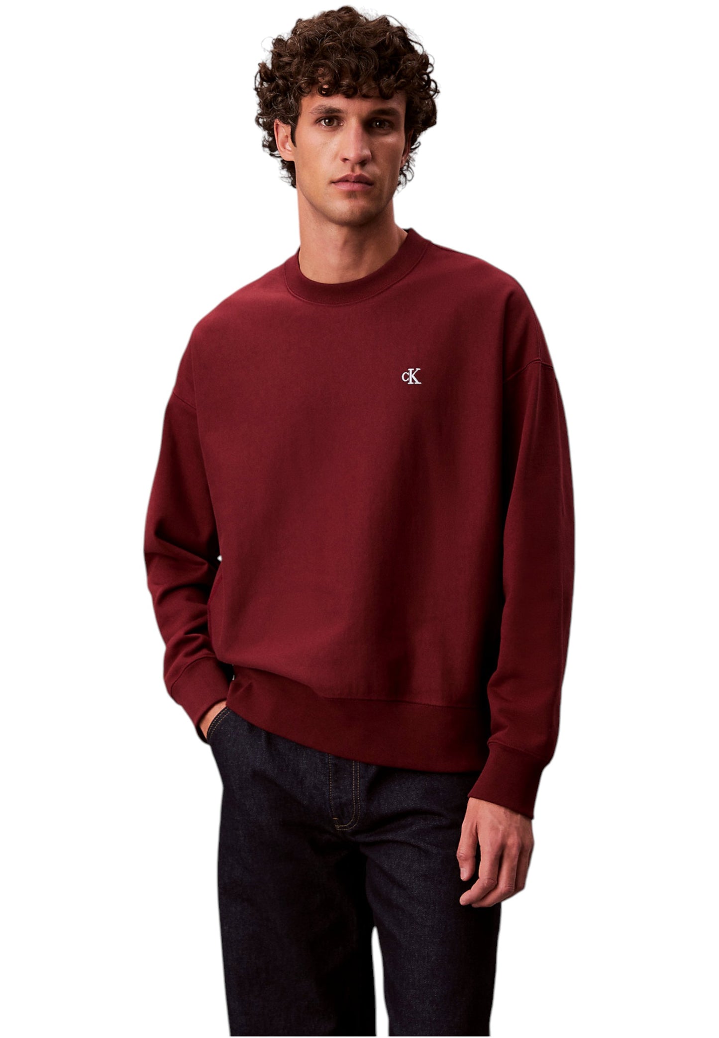 Felpa A Girocollo Uomo Calvin klein Jeans  Premium Terry Monogram LV04RC277G