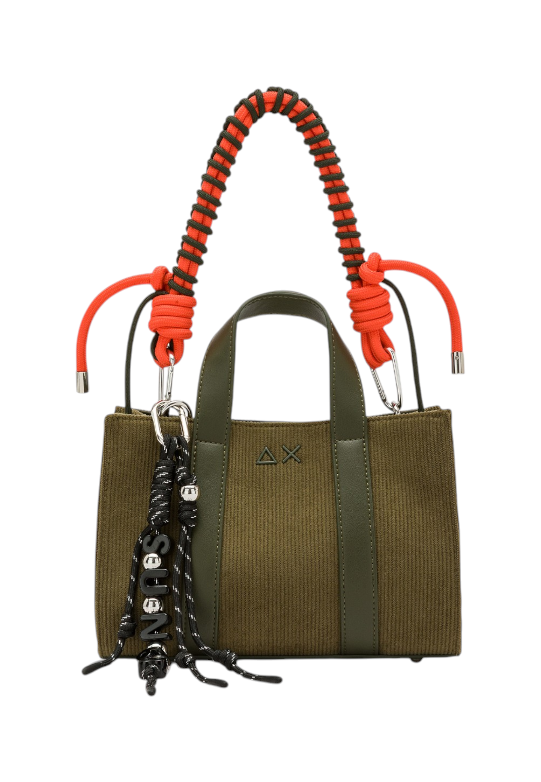 Borsa A Mano Donna Sun68 Mini Bag Velluto A Coste, Manici Doppi, Tracolla Rimovibile, Charm Logato Corduroy Y46221