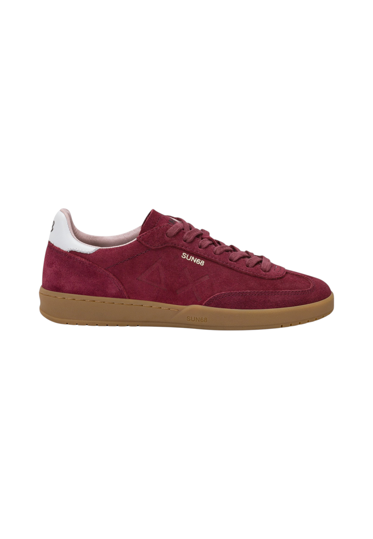 Sneakers Basse Donna Sun68 Stile Tennis, Suede, Logo Traforato, Charm Logato California Sun Woman Z46253