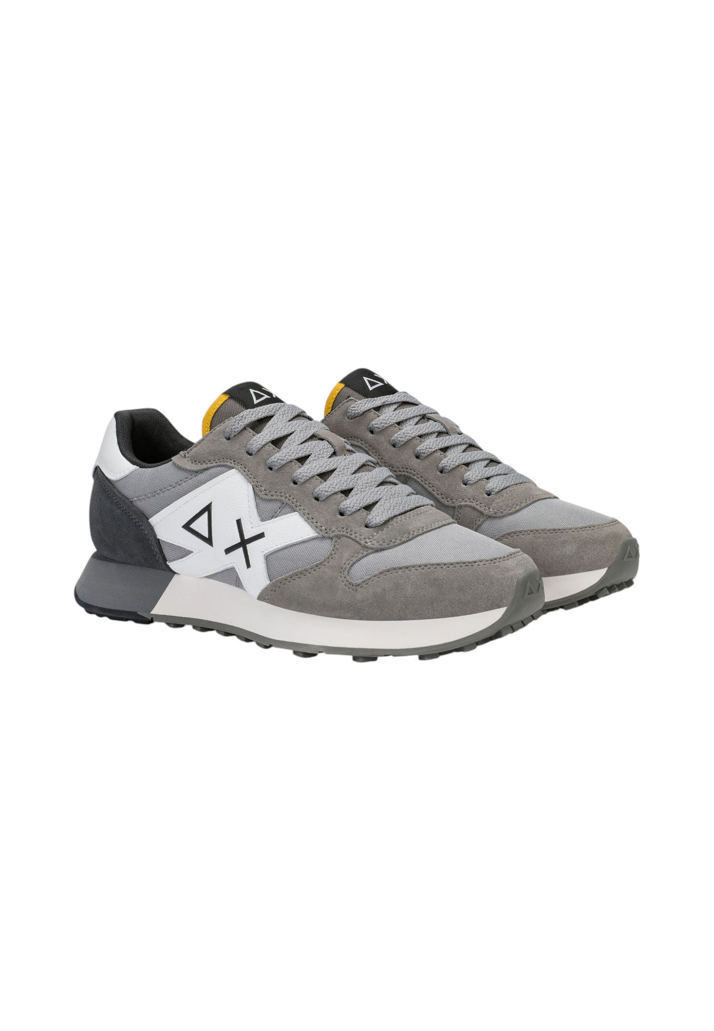 Sneakers Basse Uomo Sun68 Stile Running, Nylon E Suede, Maxi Logo Ricamato, Dettagli A Contrasto Jaki 2.0 Solid Z46121
