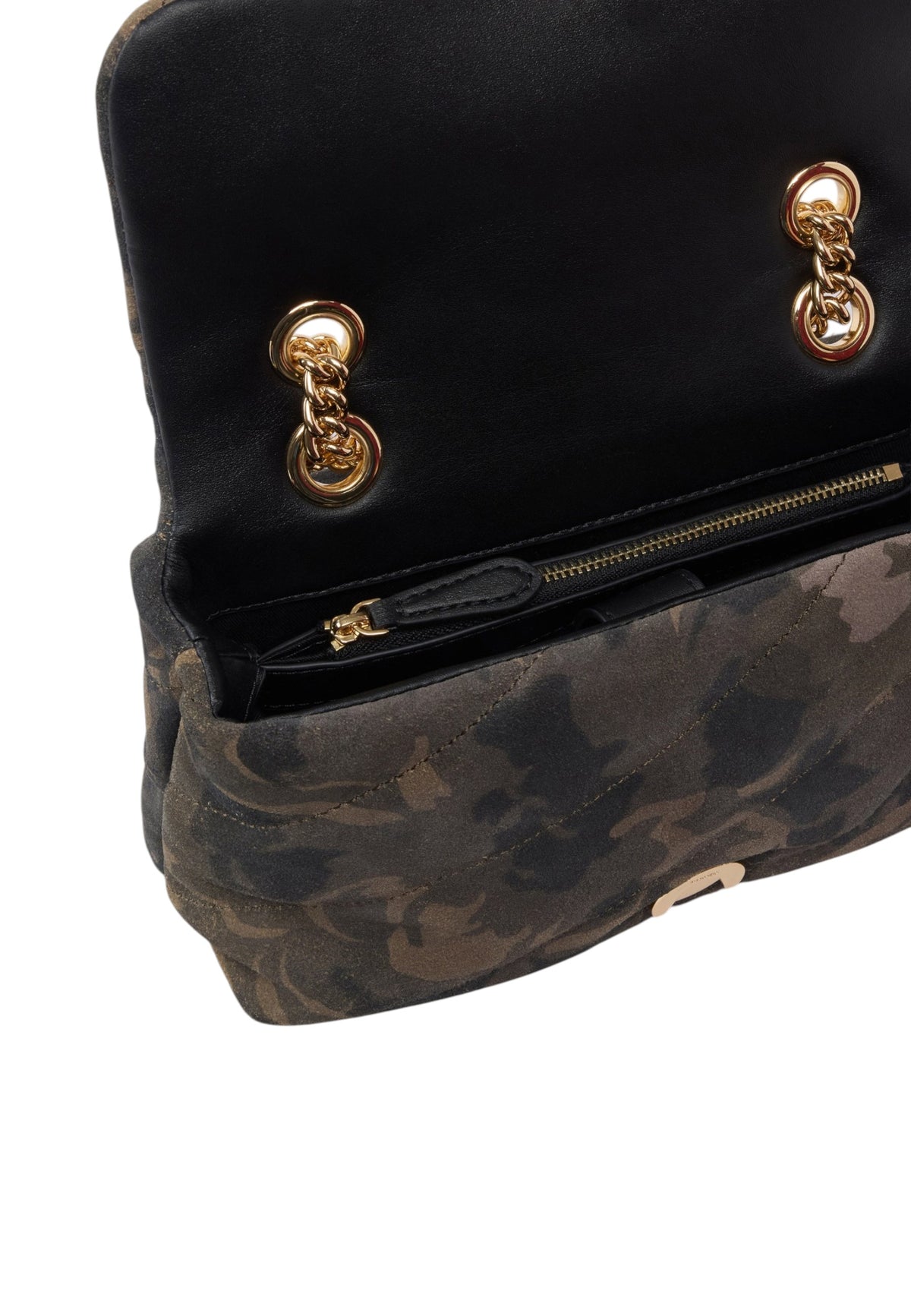 Borsa A Tracolla Donna Pinko Pelle scamosciata stampata, effetto trapuntato, fibbia Love Birds, tracolla a catena, misure 22 x 8 x 16 cm Love Puff Mini Suede Print 100039A3LR