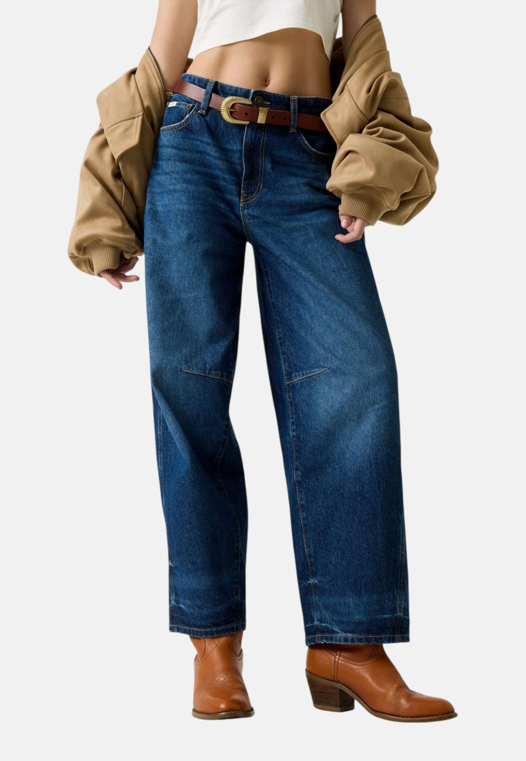 Jeans Barrel Leg Donna Guess Vein Dark Used Gj Barrel Carpenter W6RA2MD6337
