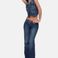 Gilet  Donna Liu Jo Mini In Denim Vintage  UF6502D0398