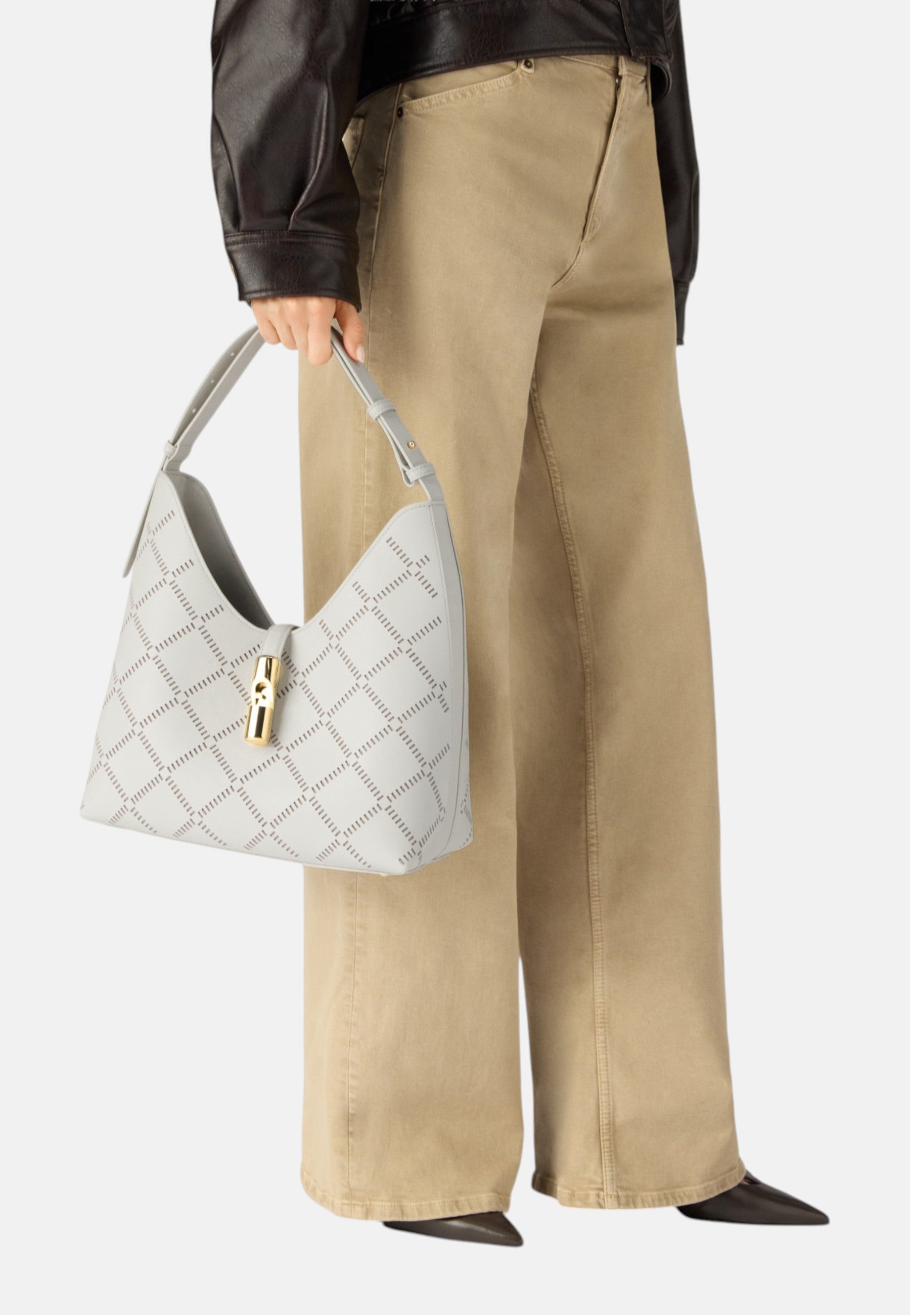 Borsa A Spalla Donna Furla Hobo Medium Traforato Furla Goccia WB01499BX3947