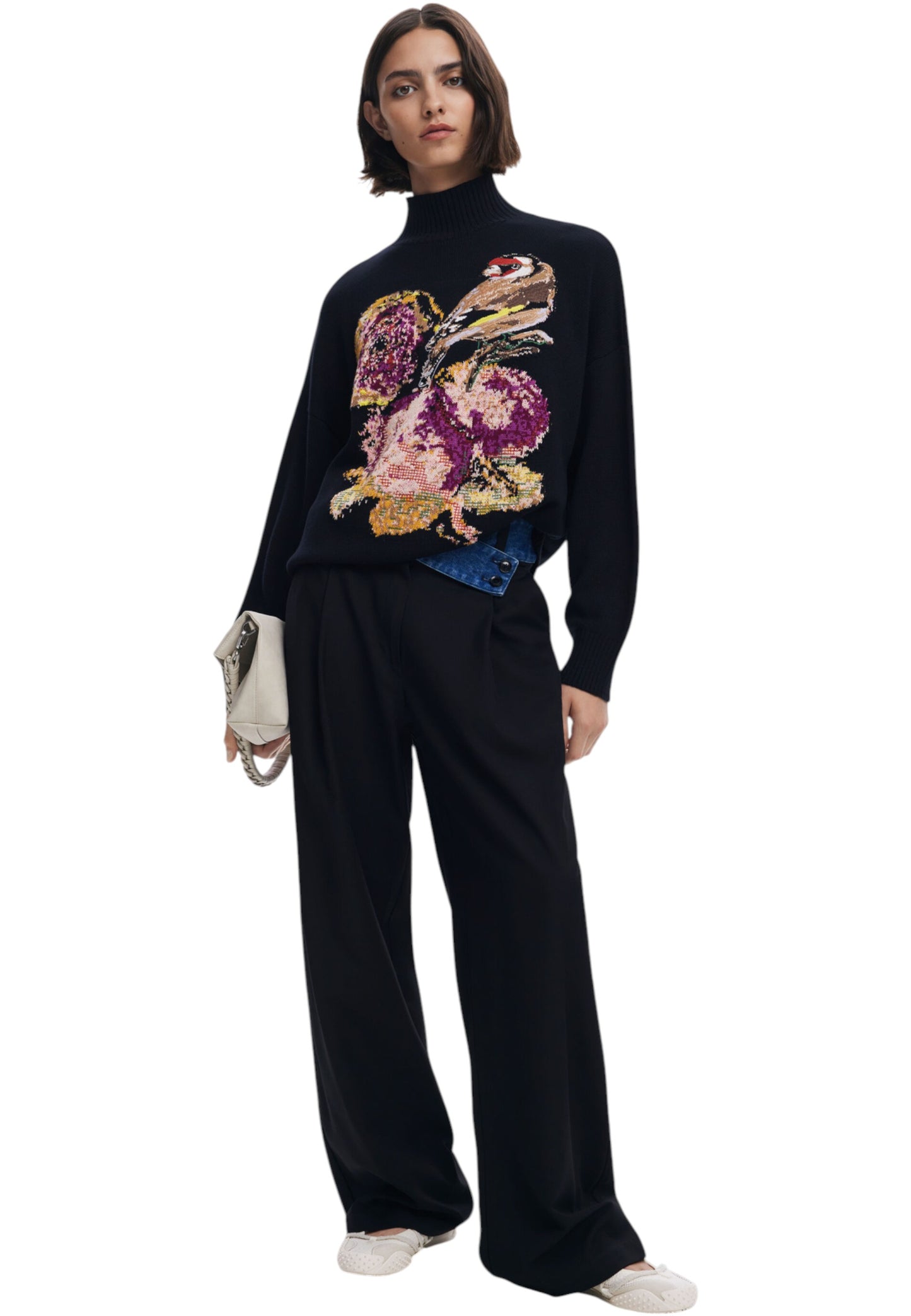 Maglione Collo Alto Donna Desigual  Bird Lacroix 25WWJF04