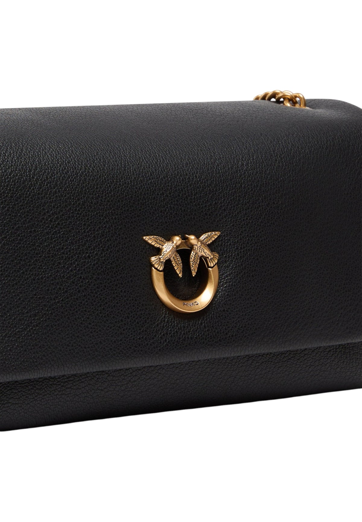 Borsa A Spalla Donna Pinko Silhouette orizzontale, dettaglio Love Birds, tracolla a catena, misure 32 x 12 x 19 cm Click Soft Horizontal Chain Classic 107022A3CX