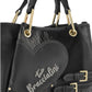 Borsa A Mano Donna Braccialini A Bauletto, Doppio con tracolla removibile e regolabile, Chiusura con zip, Patchwork con maxi cuore e micro borchie, Dimensioni: 25 x 10.5 x 18 Cm Amy Patchwork B19200YY