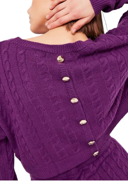 Maglione Scollo A Barca Donna Denny Rose Con Bottoni Dietro  321ND53002