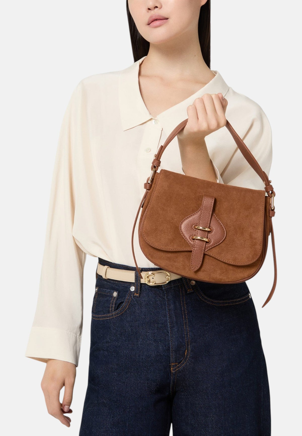 Borsa A Mano Donna Coccinelle In camoscio, Bimateriale Mavery Suede Bimaterial E1U7H180201