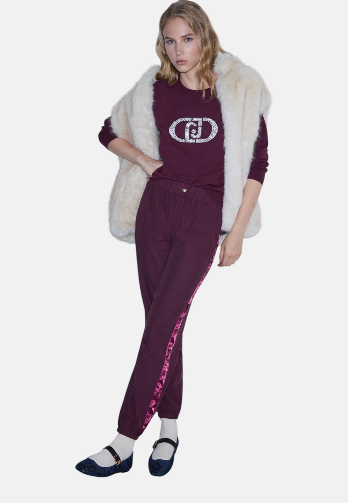 Maglione A Girocollo Donna Liu Jo Con Logo Gioiello LJ In Strass  TF6261MS63L