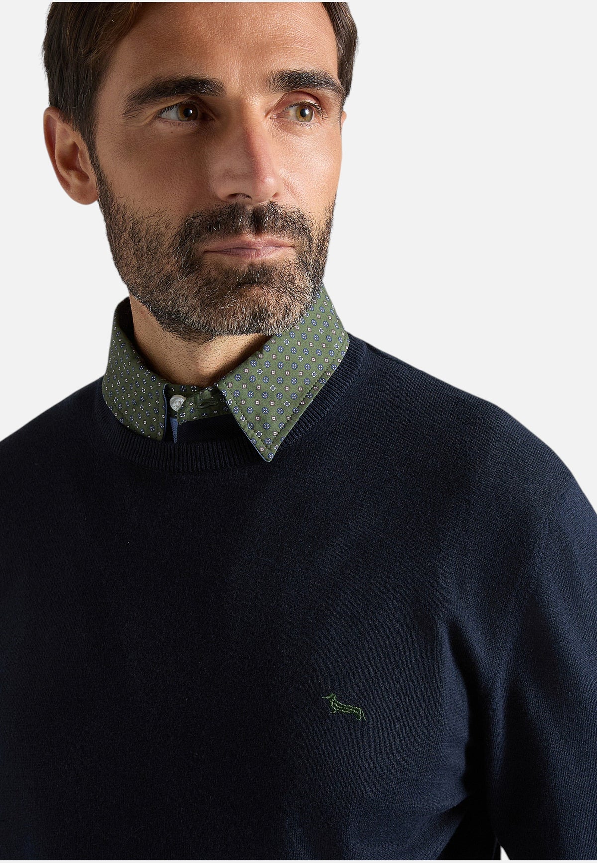 Maglia A Girocollo Uomo Harmont & Blaine Misto cotone e cashmere, Regular Fit, Tinta unita, Finiture a costine, Made in Italy  HRR249030744