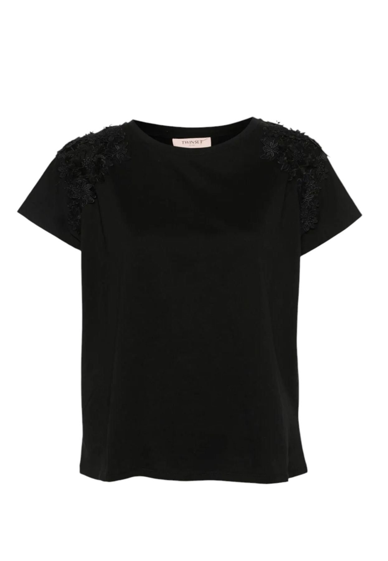 T-Shirt Manica Corta Donna Twinset Con Patch Fiori  241TT2270