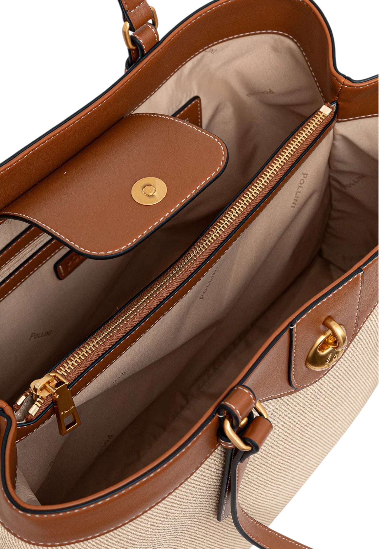 Borsa A Spalla Donna Pollini Big Double Handle In Canvas Drop Bag SC4535PP1OSD1