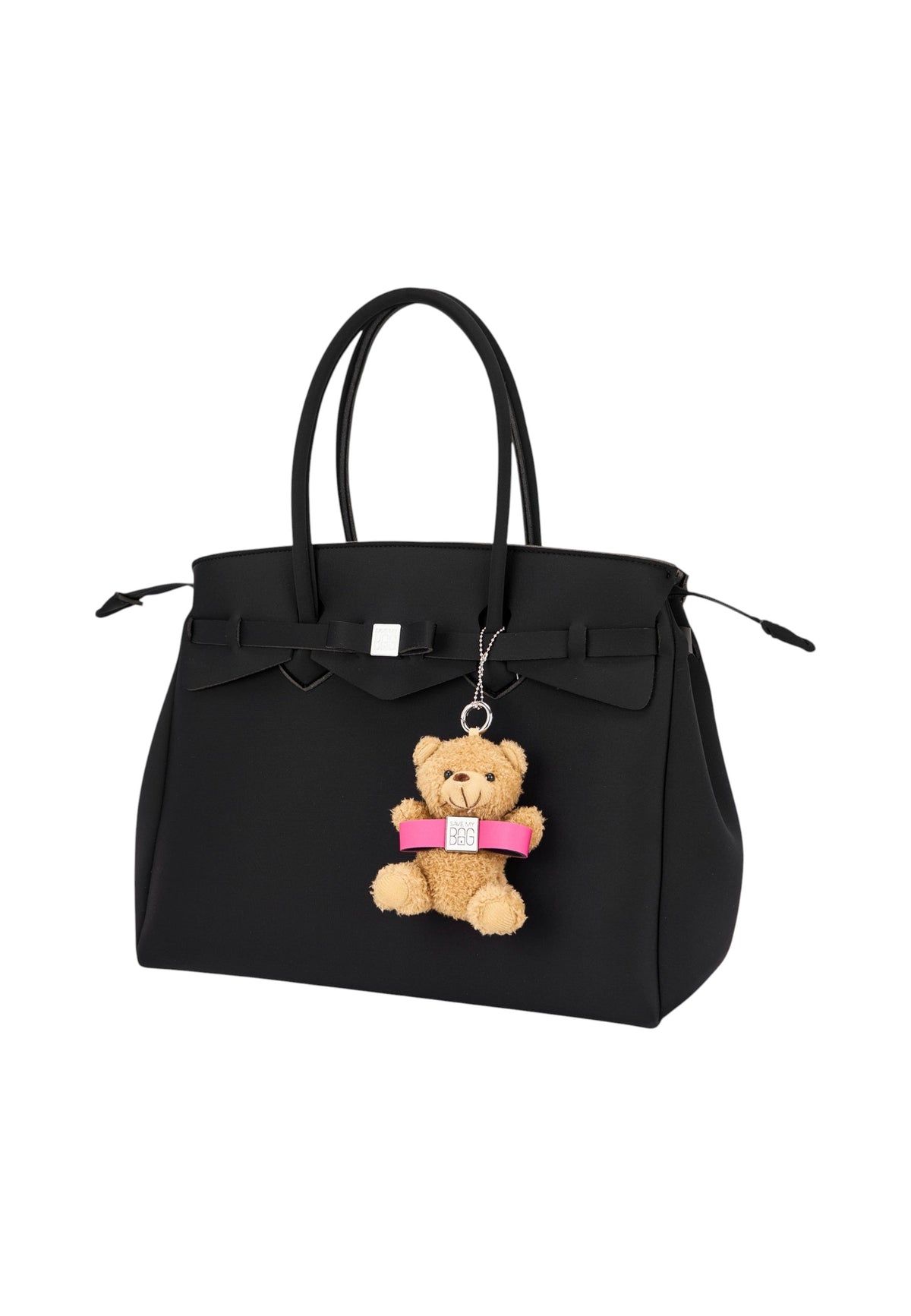 Borsa A Spalla Donna Save My Bag Shopping bag extra large, Doppi manici, Chiusura con zip, Logo Save My Bag in metallo, Charm a forma di orsetto, Dimensioni: 39 x 18 x 29 Cm Miss S62-MISS-XL-LYT