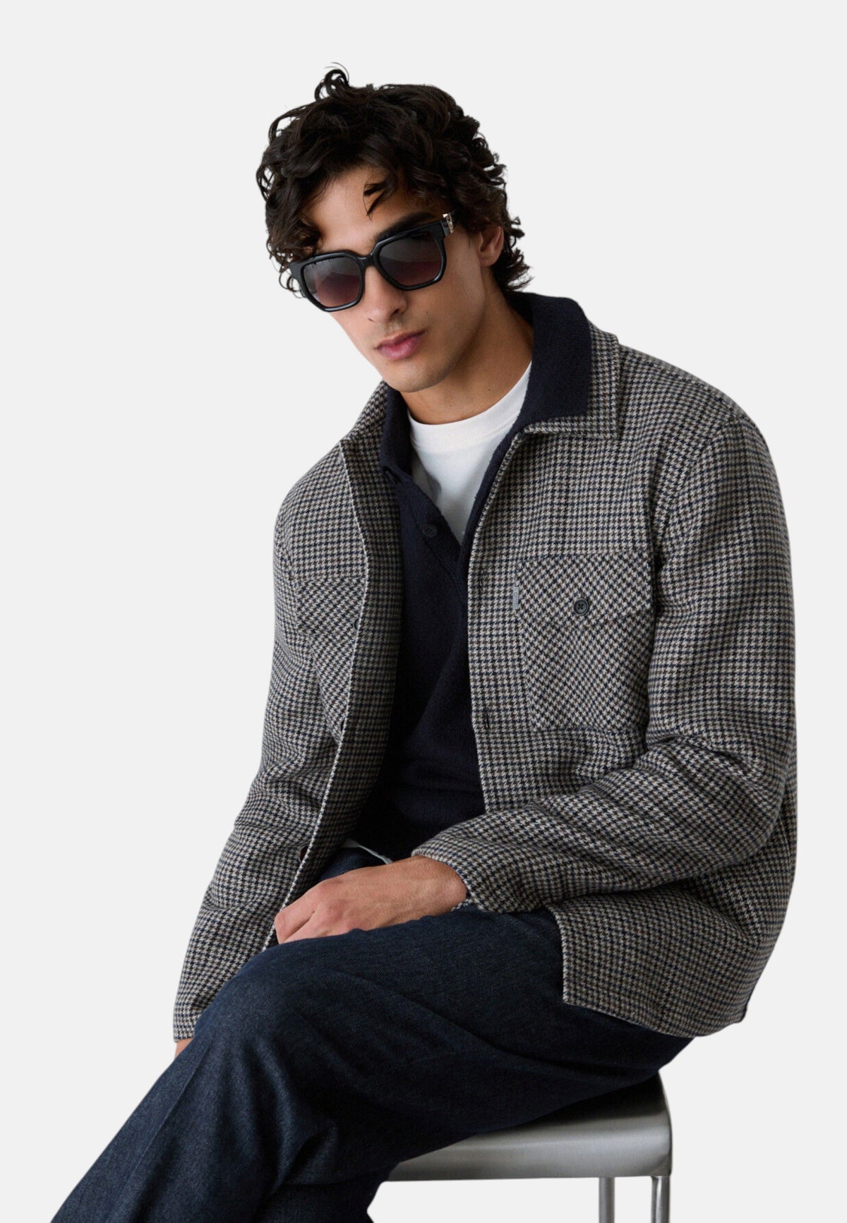Giacca Invernale Uomo Liu Jo Overshirt Pied De Poule  QF6054T872A