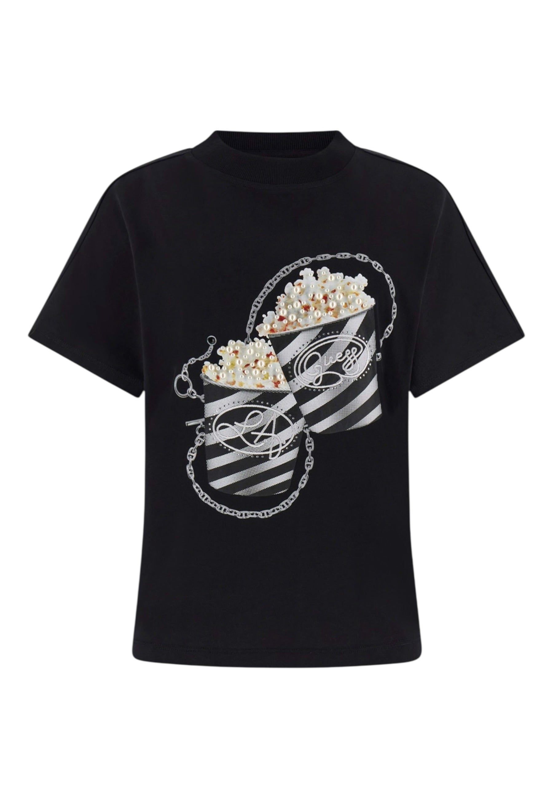 T-Shirt Manica Corta Donna Guess  Popcorn W6RI28I3Z14