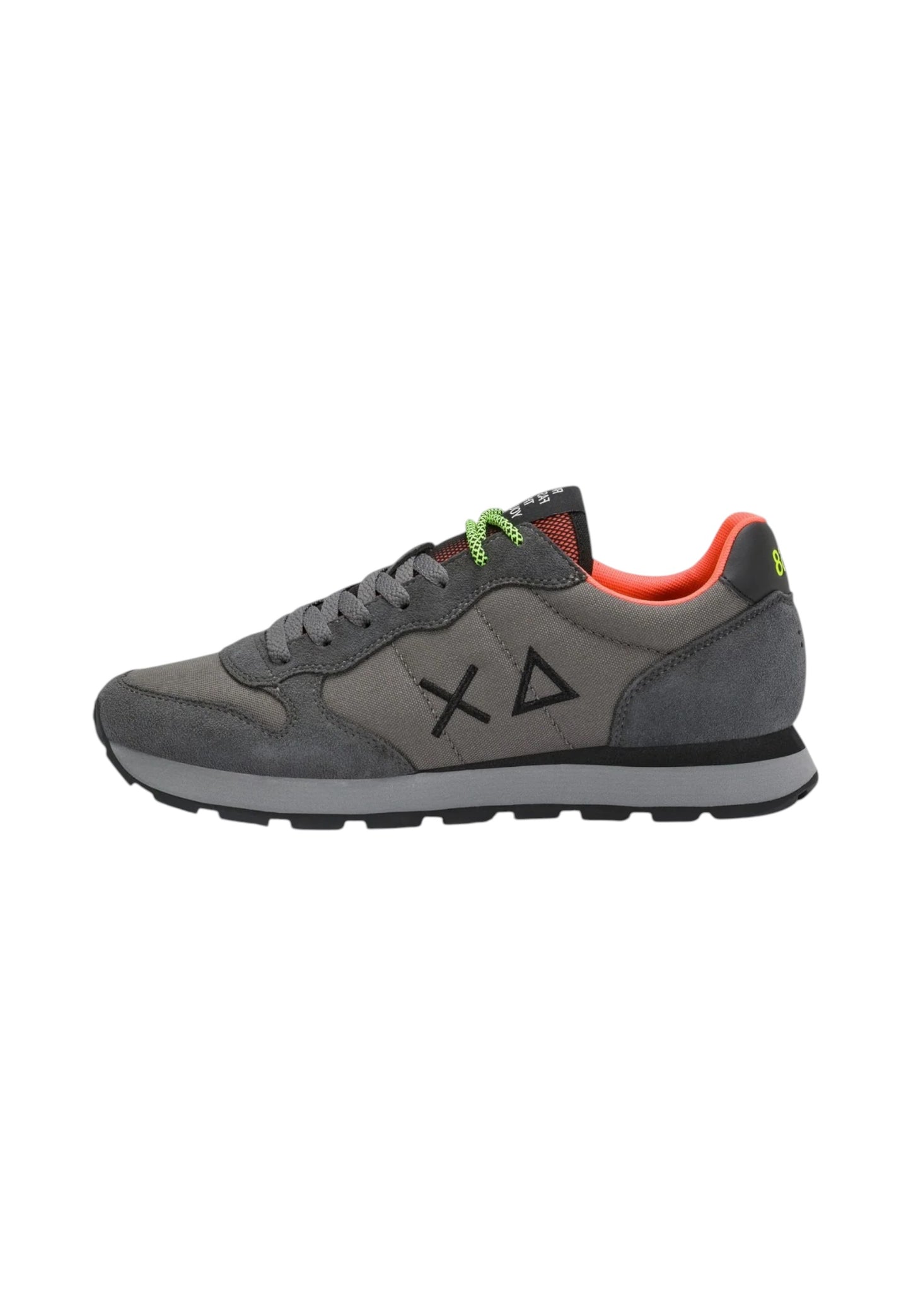 Sneakers Basse Uomo Sun68 Stile Running, Nylon E Suede, Dettagli Fluo, Logo Ricamato Tom Fluo Z46102