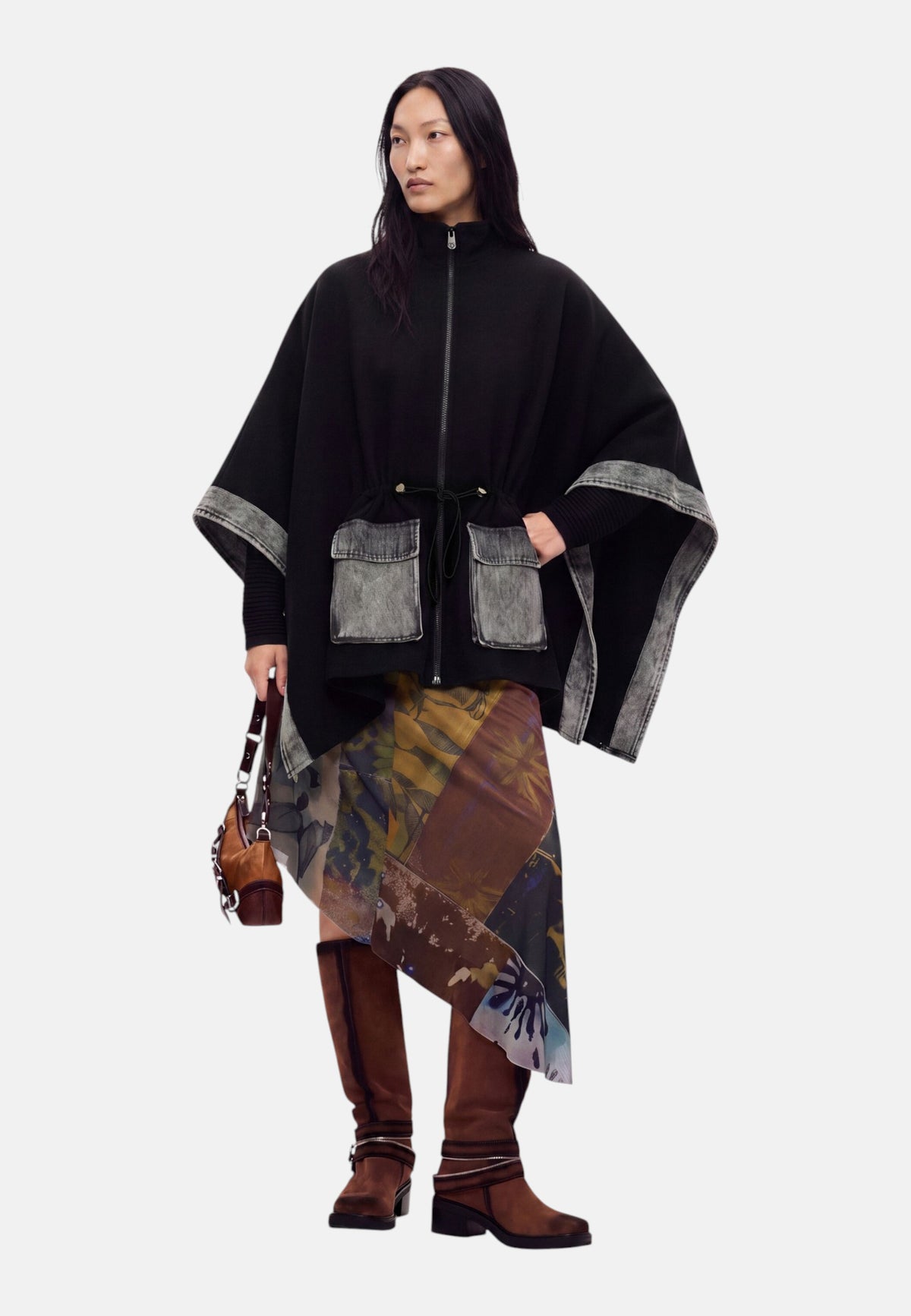 Poncho  Donna Desigual  Poncho Denim Aldama Grey 26WAIA29