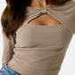 Top Manica lunga Donna Guess  Milena Front Bow W6RP11KAQL2