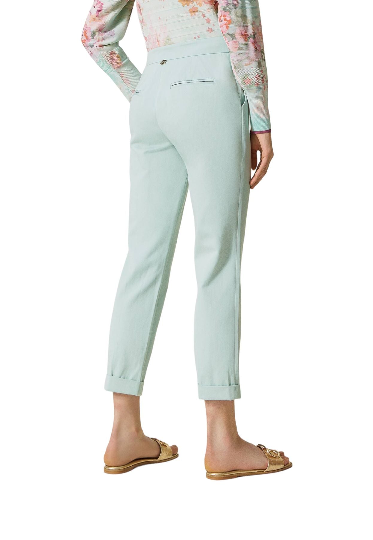Pantaloni  Donna Twinset Sigaretta Cropped Cotton Linen Twill 231TP2547