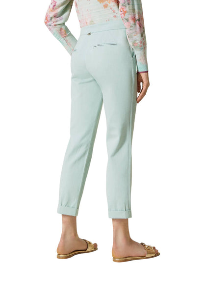 Pantaloni  Donna Twinset Sigaretta Cropped Cotton Linen Twill 231TP2547